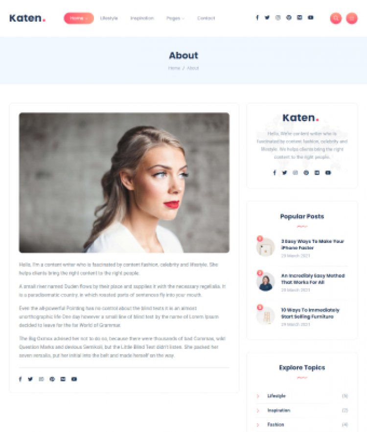 Katen - HTML Template cho Tạp chí & Blog cá nhân